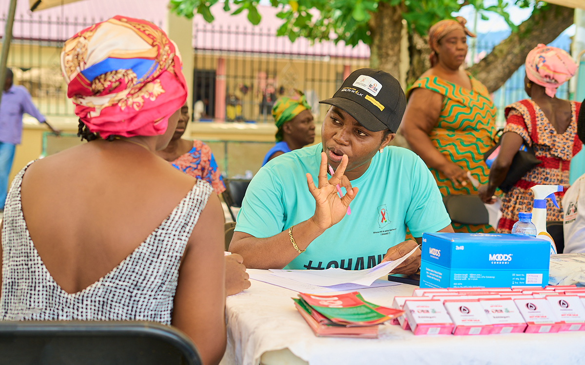 SAA Team counselling a participate during pre-screening.