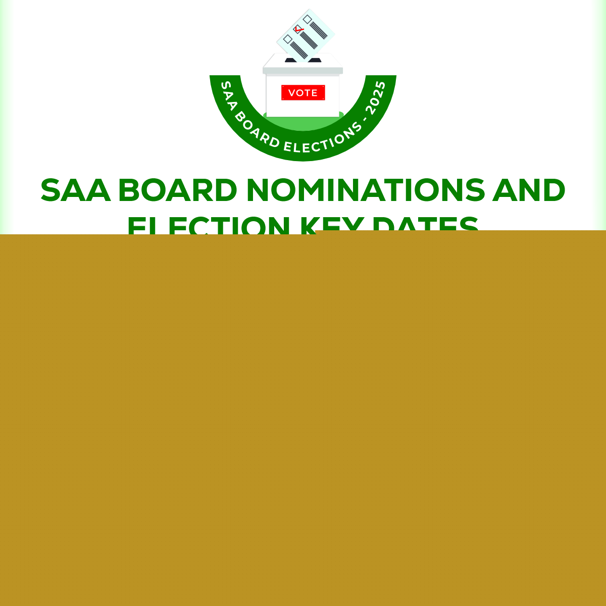 SAA Board Nomination and Election Key Dates